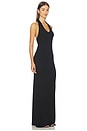 view 2 of 3 Silk Rib U-neck Halter Fluid Maxi Dress in Black