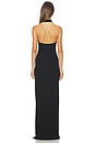 view 3 of 3 Silk Rib U-neck Halter Fluid Maxi Dress in Black