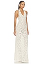 view 2 of 4 VESTIDO HALTER PUCKERED LACE HALTER DRESS in Off White