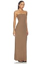 view 2 of 3 Silk Rib Strapless Fluid Dress in Army