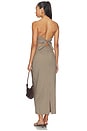 view 3 of 4 VESTIDO JAPANESE MAXI PLAID DRESS in Brown Plaid