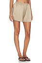 view 2 of 6 MINISHORTS SILK SATIN MINI SHORT in Beige