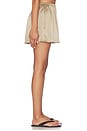 view 3 of 6 MINISHORTS SILK SATIN MINI SHORT in Beige