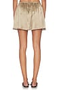 view 4 of 6 MINISHORTS SILK SATIN MINI SHORT in Beige