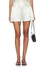 view 1 of 7 MINISHORTS SILK SATIN MINI SHORT in Off White