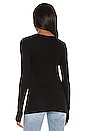 view 3 of 4 Silk Rib Fitted Long Sleeve Cardigan in Black