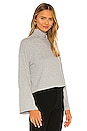 view 2 of 4 Sweater Rib Kimono Sleeve Cropped Turtleneck in Heather Grey