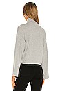 view 3 of 4 Sweater Rib Kimono Sleeve Cropped Turtleneck in Heather Grey