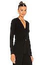 view 2 of 4 Viscose Rib Tunic Cardigan in Black
