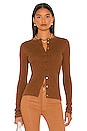 view 1 of 4 Cashmere Fitted Cardigan in Mahogany