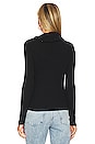 view 3 of 4 Sweater Knit Split Collar Top in Black