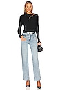 view 4 of 4 Sweater Knit Split Collar Top in Black