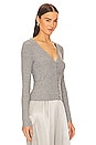 view 2 of 4 Long Sleeve V Cardigan in Grey