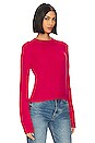 view 2 of 4 Pure Cashmere Crew in Fuchsia