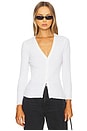 view 1 of 4 Linen V Neck Cardigan in White