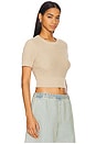view 2 of 4 Cropped Short Sleeve Sweater in Basalt