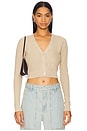 view 1 of 4 Cropped V Neck Cardigan in Basalt