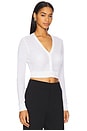 view 2 of 4 Cropped V Neck Cardigan in White