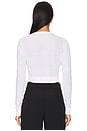 view 3 of 4 Cropped V Neck Cardigan in White
