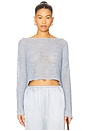 view 1 of 5 Linen Open Knit Bateau Sweater in Sky