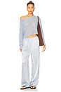 view 5 of 5 Linen Open Knit Bateau Sweater in Sky