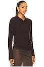 view 2 of 4 Knit Cashmere Polo Sweater in Dark Brown