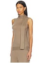 view 2 of 4 Tissue Cashmere Sleeveless Scarf Sweater in Walnut