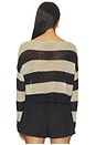 view 3 of 4 Stripe Linen Bateau Sweater in Oatmeal & Black
