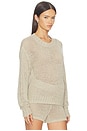 view 2 of 4 SUÉTER DE CUELLO REDONDO DE PUNTO ABIERTO DE LINO in Oatmeal