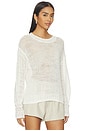 view 2 of 4 RAS DE COU LINEN OPEN KNIT CREWNECK in White