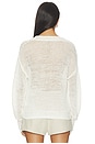 view 3 of 4 RAS DE COU LINEN OPEN KNIT CREWNECK in White