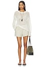 view 4 of 4 RAS DE COU LINEN OPEN KNIT CREWNECK in White