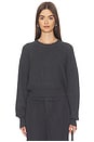view 1 of 4 Cotton Cashmere Raglan Sweater in Charcoal