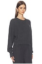 view 2 of 4 Cotton Cashmere Raglan Sweater in Charcoal