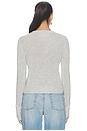 view 4 of 4 Cashmere Shrunken Crew in Light Heather Grey