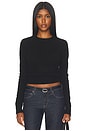view 1 of 4 Cashmere Shrunken Crew in Black