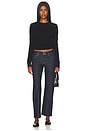 view 5 of 4 Cashmere Shrunken Crew in Black