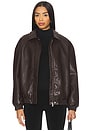 view 1 of 5 Leather Jacket in Dark Brown