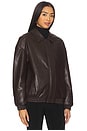 view 3 of 5 Leather Jacket in Dark Brown