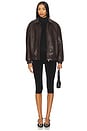 view 5 of 5 Leather Jacket in Dark Brown