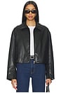 view 1 of 5 Leather Minimal Jacket in Black