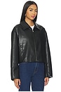 view 3 of 5 Leather Minimal Jacket in Black