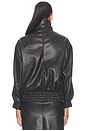 view 5 of 5 Oversized Leather Bomber Jacket in Coffee