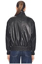 view 5 of 5 Oversized Leather Bomber Jacket in Black