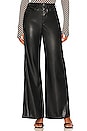 view 1 of 4 Faux Leather Wide Leg Pant in Black