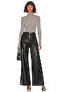 view 4 of 4 Faux Leather Wide Leg Pant in Black