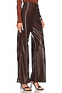 view 2 of 4 Faux Leather Wide Leg Pant in Chocolate