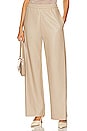 view 1 of 4 Soft Leather Straight Leg Pant in Khaki