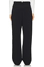 view 4 of 6 Crepe Pleated Wide Leg Pant in Black