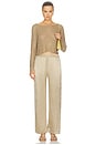 view 5 of 6 Silk Satin Everywhere Pant in Beige